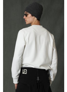 Lufian Star Men's Sweatshirt Off White  - Image 5