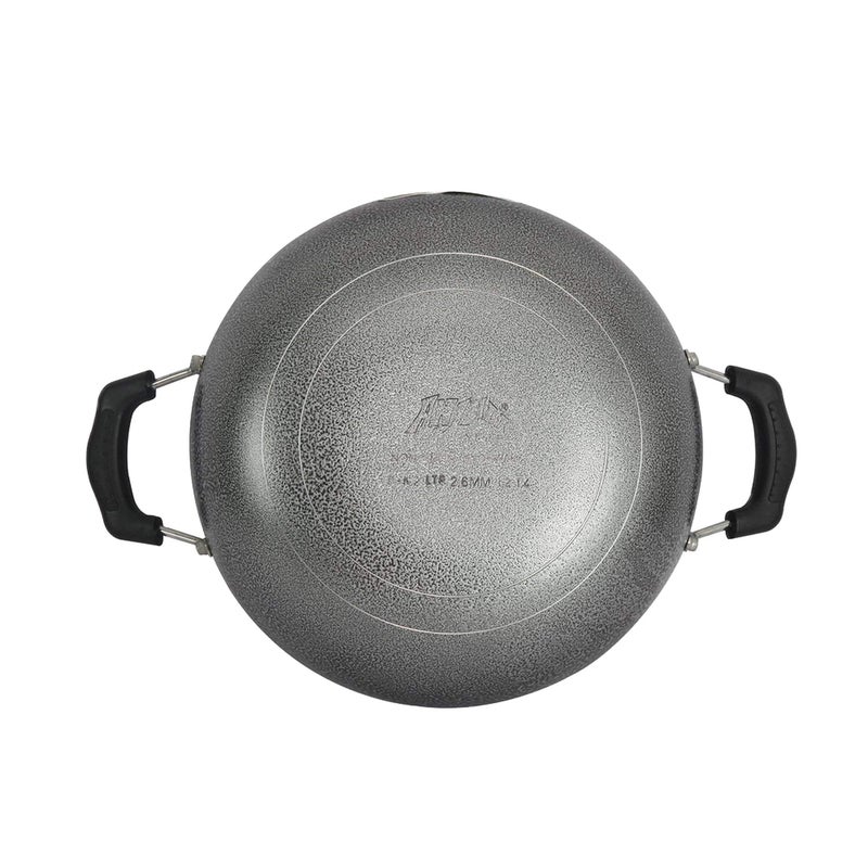 Anjali - DKD25 Non-Stick Kadai with Stainless Steel Lid, 2.5 litres, Black - Image 5