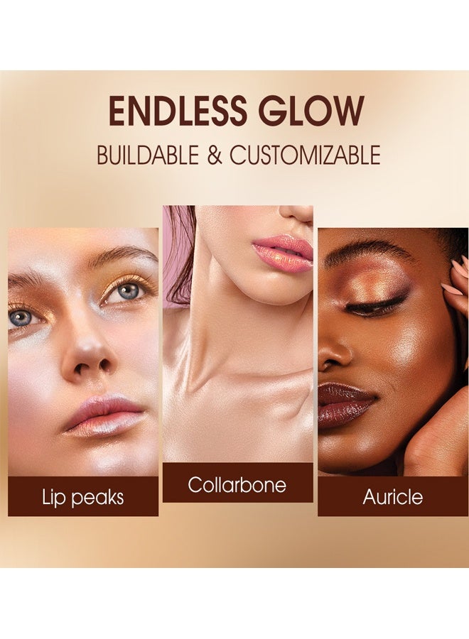 LANGMANNI Glow Bloom Liquid Highlighter Makeup Rose Quartz Glow Bloom Highlighter Shimmer Glitter Illuminating Cheek High Gloss Finish Face Highlighter Moisturizing Glitter Liquid Highlighter 01 - Image 5