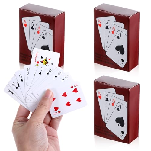 HaiFafafaing Mini Playing Cards 3 Pack Mini Deck of Cards Game 2 X 15 in Portable Smal Playing Card Bulk Miniature Poker Card Novelty Party Favor Traveling Festival Party Gift for Adults - Image 1