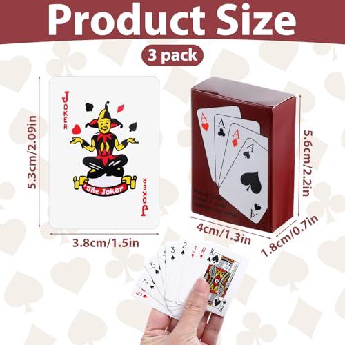 HaiFafafaing Mini Playing Cards 3 Pack Mini Deck of Cards Game 2 X 15 in Portable Smal Playing Card Bulk Miniature Poker Card Novelty Party Favor Traveling Festival Party Gift for Adults - Image 5