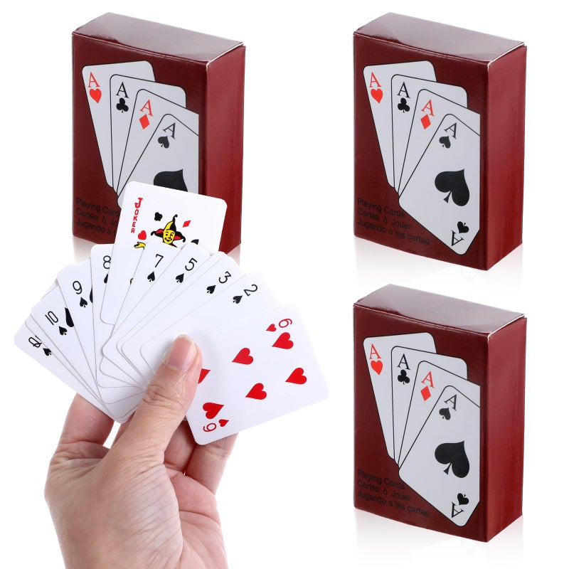 HaiFafafaing Mini Playing Cards 3 Pack Mini Deck of Cards Game 2 X 15 in Portable Smal Playing Card Bulk Miniature Poker Card Novelty Party Favor Traveling Festival Party Gift for Adults - Image 3