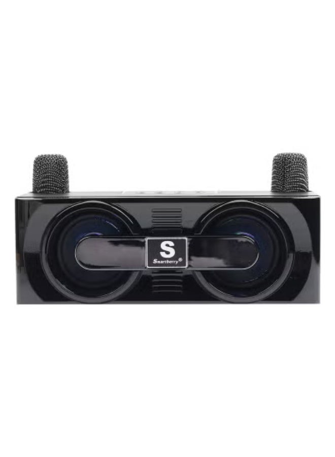 Smartberry 🎤 Smart Berry Portable Wireless Karaoke Speaker M24 | Dual Microphone Bluetooth Karaoke System with Colorful LED Party Lights | Rechargeable 20W Stereo Soundbar | TF Card, USB, AUX & Bluetooth Connectivity | Ideal for Home, Outdoor Events & Parties - Image 1