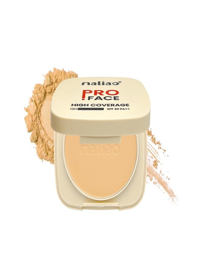 Maliao Pro Face Compact with High Coverage, 12-Hour Oil Control & SPF 30 PA++ - Lightweight, Matte Finish Compact Powder for All-Day Fresh Look (NATURAL, MEDIUM) - Image 2