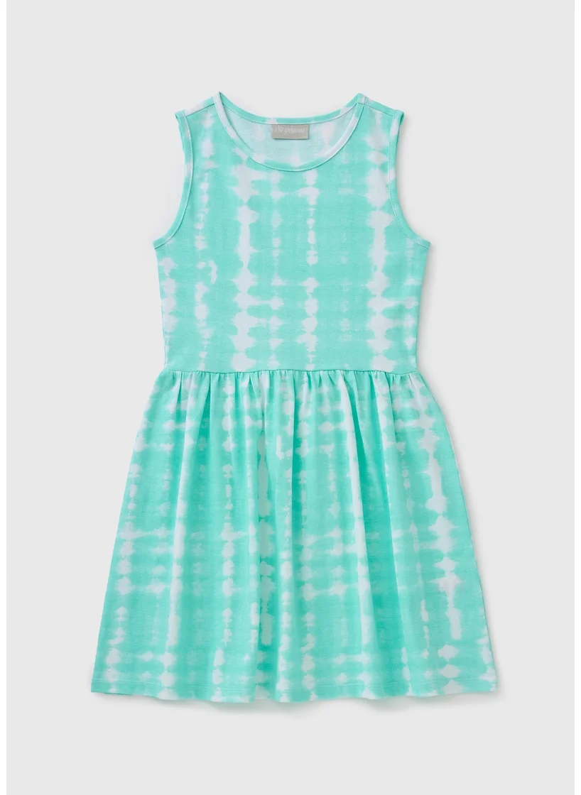 Matalan Girls Turquoise Tie Dye Dress