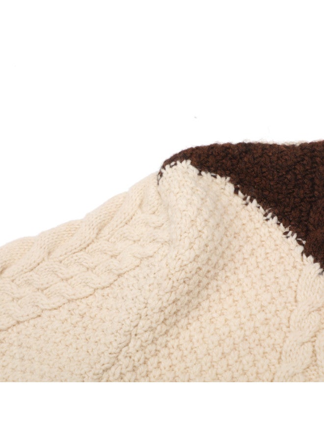 Zara kids' Color-block Cable Knit Round Neck Long Sleeve Sweater - Image 5