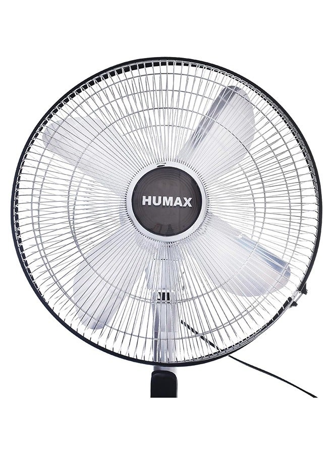 هيوماكس مروحة استاند 16 بوصة بمحرك قوي مع 4 شفرات معدنية من الالومنيوم لتدفق هواء اكبر وشبكة نيكل كروم بالريموت كنترول - Image 3