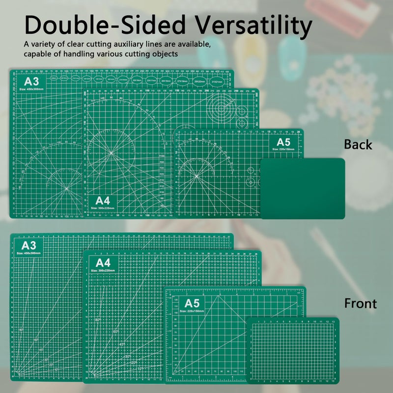 SHRJ Cutting Mats Double Sided 5 Layers Craft Cutting Mat Rotary Cutting Sewing Mat Multi-sized Tabletop Cutting Board for Sewing Hobby Crafts Scrapbooking Fabric Project DIY Artwork - Image 5