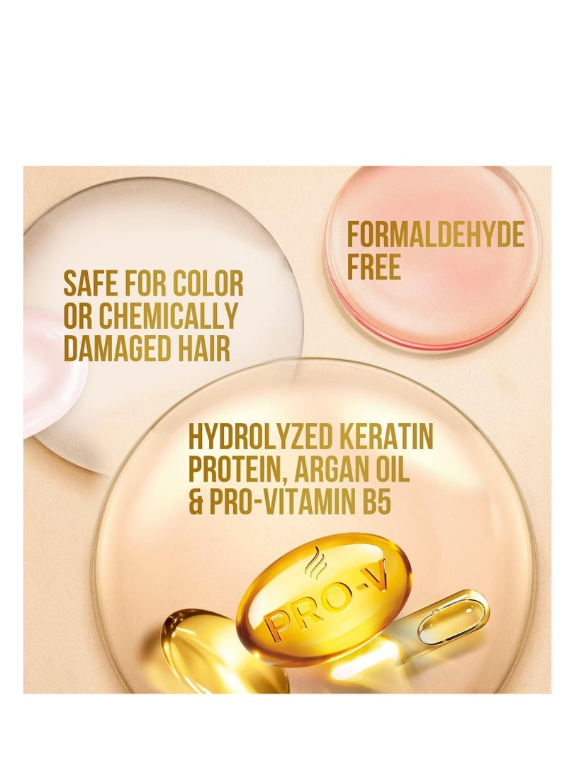 بانتين بلسم بانتين كيراتين يترك على الشعر بزيت الأرغان، علاج بروتين للشعر الجاف والتالف والملون المصبوغ، يصلح الأطراف المتقصفة ويحمي من التلف، خال من الفورمالديهايد، 8.4 أونصة سائلة - Image 4