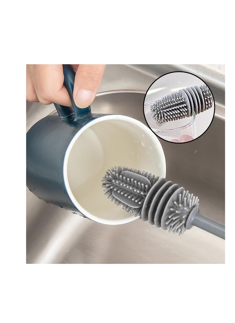 Long soft silicone cleaning brush, multifunctional for cleaning bottles, baby bronzers, gloves and water bottles from Rana store
