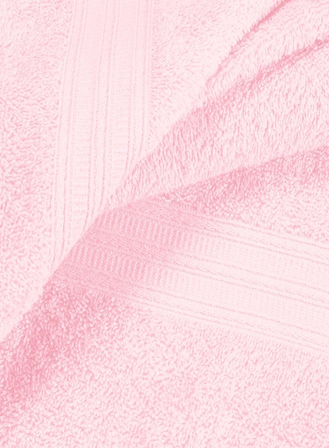 BOUTIQUO Ultra Soft 3 Pack Cotton Towel Set, Contains a Bath Towels 27x54 inch, a Hand Towels 16x24 inch & a Wash Coths 12x12 inch, Ideal Everyday use, Compact & Lightweight - Pink - Image 2