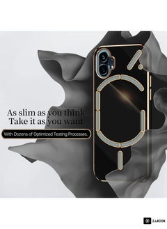جرين تايجر جراب هاتف XINLI ذو الحافة الذهبية المستقيمة 6D لهاتف Nothing Phone 1 من مادة TPU (أبيض)  - Image 4