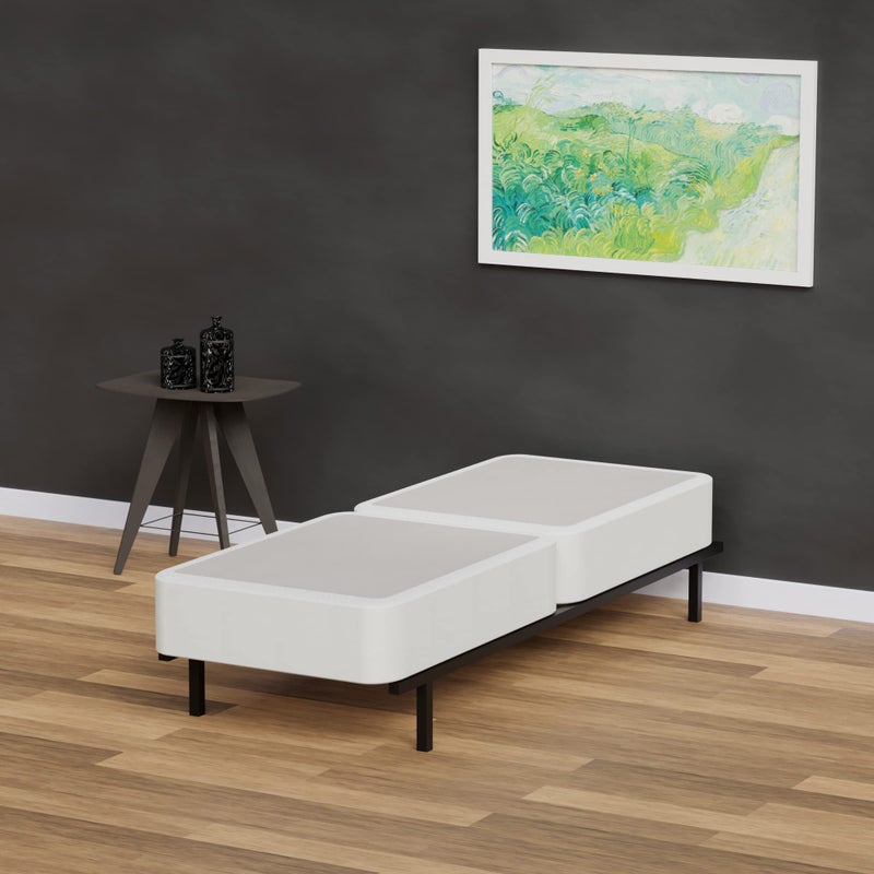 Continental Sleep 4Inch Fully Assembled Low Profile Split Wood Traditional Box SpringFoundation for Mattress Set Twin Beige