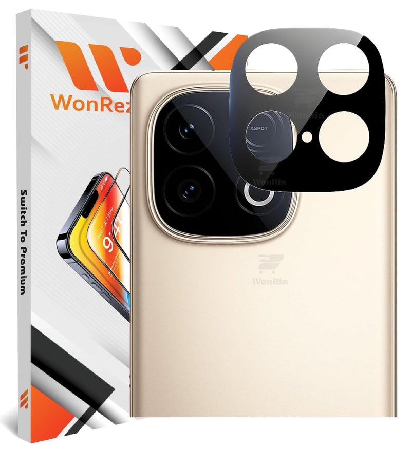 WonReza ® حزمة 1 - واقي زجاج الكاميرا الخلفية لجهاز iQOO Neo 10 5G [3D بريميوم] واقي زجاج الكاميرا (أسود) - Image 1