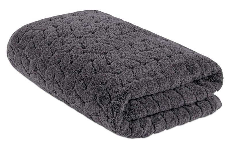 MAXOSHINE Microfiber Towels for Bath Large Size-Super Soft Coral Fleece Bathing Towel with Hook Quick Dry Super Absorbent-Bath Towel for Men and Women-70x140 cm 350 GSM (Grey, Pack of 1) - Image 1