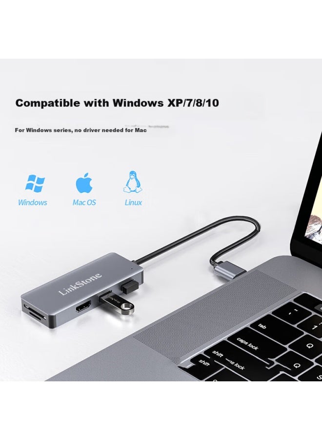 Linkstone Usb3.0 To Hdmi External Graphics Card Expansion Dock With Tf/Sd Card Reader Usb Splitter Hub Hub Laptop Video Converter Screen Sharing Device Computer Screen Casting Cable - Image 2