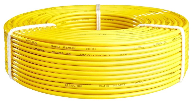 Anchor Anchor by Panasonic 25 mm Advance FR Electric Wire 90 Meter PVC Insulated 1 Core Pure Copper Wire Anti Rodent Anti Termite Flexible Wire Fire Retardant Wire Yellow 27415YW  - Image 2