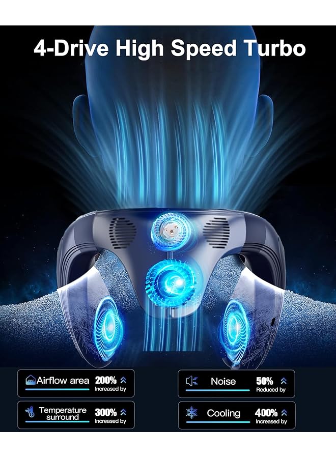 erorex Neck Air Conditioner With Extra Large Cooling Plate Portable Neck Fan 6000Mah Cooling Travel Fan Innovative Back Air Outlet 3D Neck Cooler With Lcd Display 3 Speeds Refrigeration For Outdoor Work - Image 3