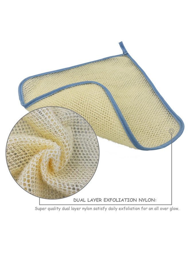 TTYBG 5 Pack Double Layer Home Spa Bath Shower Exfoliate Exfoliating Massage Body Skin Care Scrub Scrubber Washcloth Wash Cloths Towel Exfoliator Smoother - Image 2