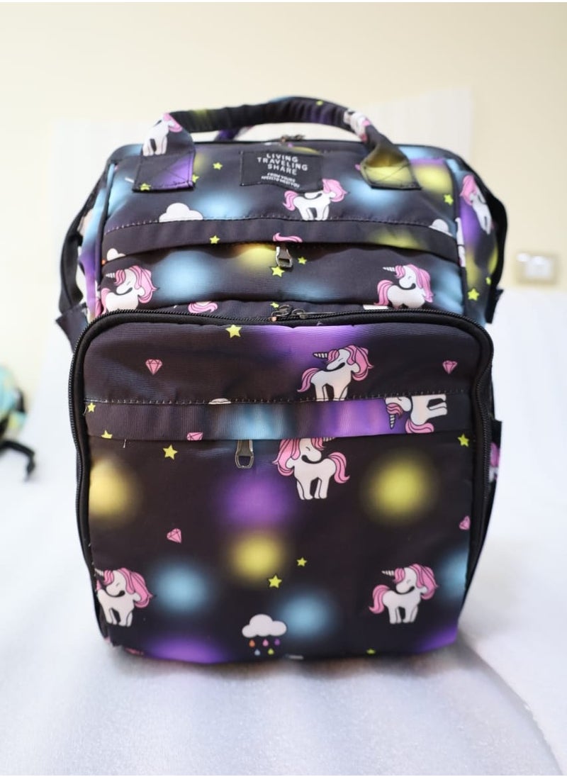 Generic - Baby diaper bag, waterproof, suitable for carrying all baby items, with an attractive design and high quality (Black) - Image 1