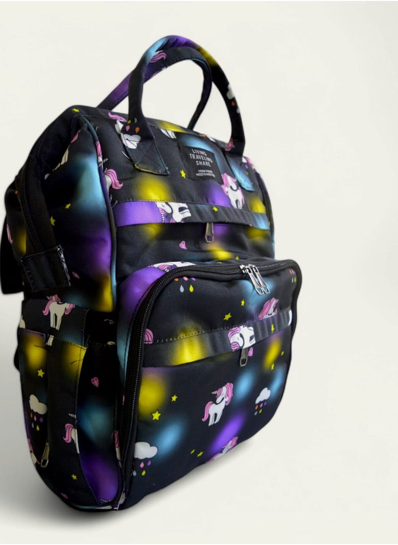 Generic - Baby diaper bag, waterproof, suitable for carrying all baby items, with an attractive design and high quality (Black) - Image 1