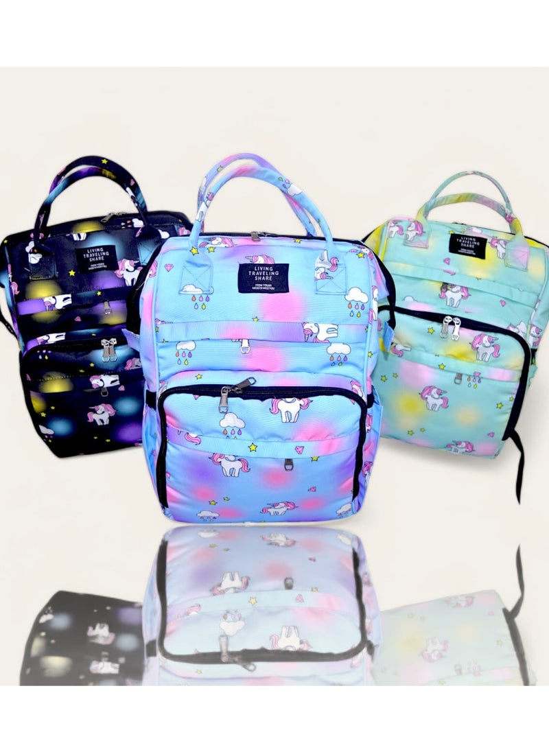 Generic - Baby diaper bag, waterproof, suitable for carrying all baby items, with an attractive design and high quality (Black) - Image 1
