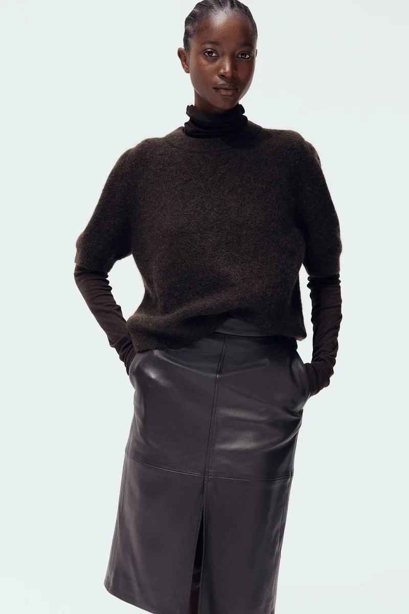 Short-Sleeved Mohair-Blend Top