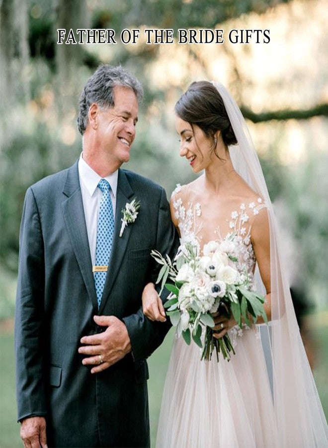 LParkin Father Of The Bride Gifts Tie Clip Wedding Gift for Dad Gold Plated Tie Clips Stainless Steel Tie Bars - Image 5