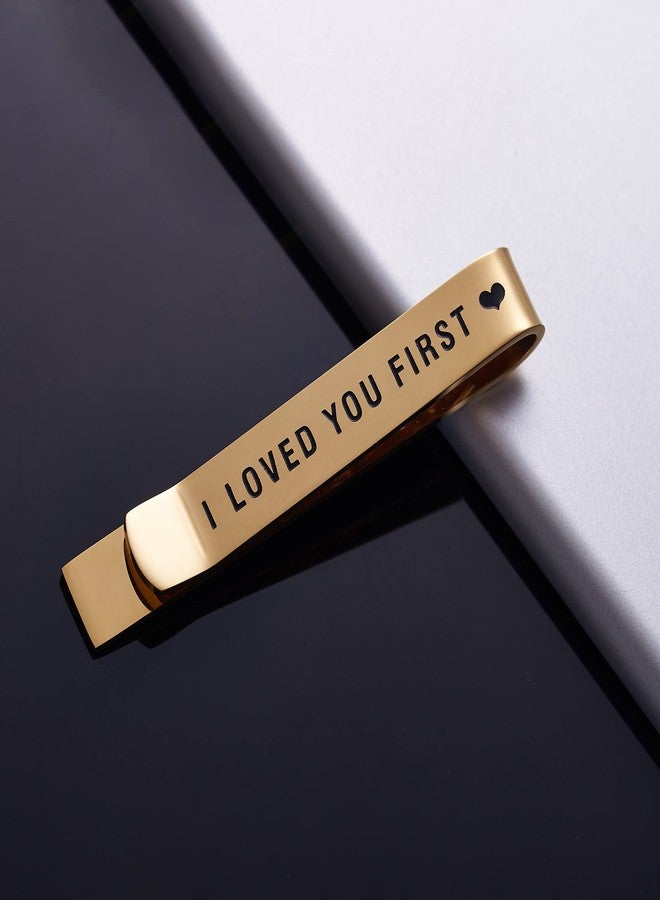 LParkin Father Of The Bride Gifts Tie Clip Wedding Gift for Dad Gold Plated Tie Clips Stainless Steel Tie Bars - Image 3