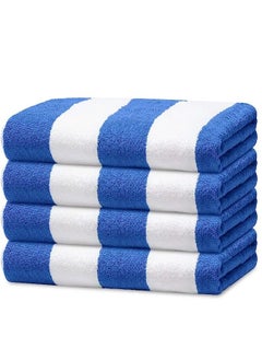 4 Pack Oversized Extra Large 100% Cotton Summer Pool Cabana Stripe Highly Absorbent And Soft Beach Towel Set 90X180CM