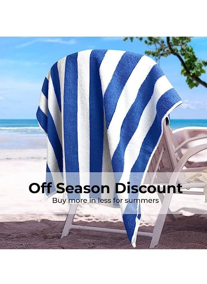 REDTOMMY - 4 Pack Oversized Extra Large 100% Cotton Summer Pool Cabana Stripe Highly Absorbent And Soft Beach Towel Set 90X180CM - Image 1