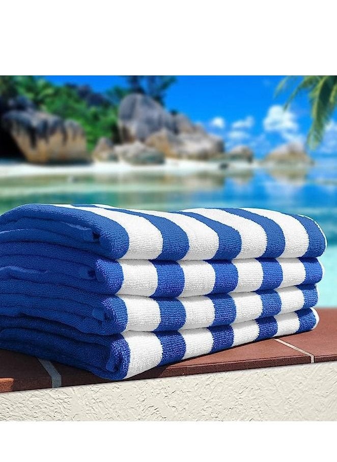 REDTOMMY - 4 Pack Oversized Extra Large 100% Cotton Summer Pool Cabana Stripe Highly Absorbent And Soft Beach Towel Set 90X180CM - Image 1