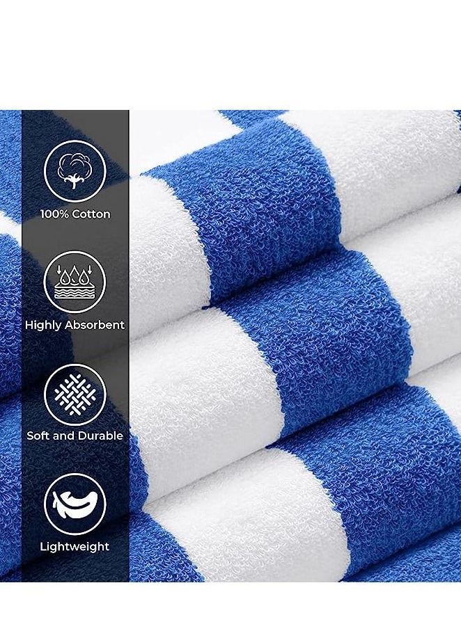 REDTOMMY - 4 Pack Oversized Extra Large 100% Cotton Summer Pool Cabana Stripe Highly Absorbent And Soft Beach Towel Set 90X180CM - Image 1