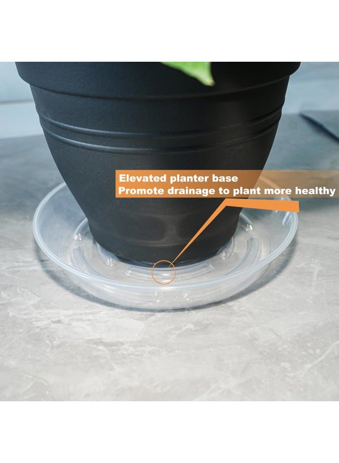 MSKIAUO 6 Packs Plant Saucer, Clear Pot Tray 6 8 10 12 14 Inch Plastic Flower Planter Saucers and Drip Trays for Indoors Outdoors, Heavy Durable Plant Plate Water Catcher (6 Inch) - Image 4