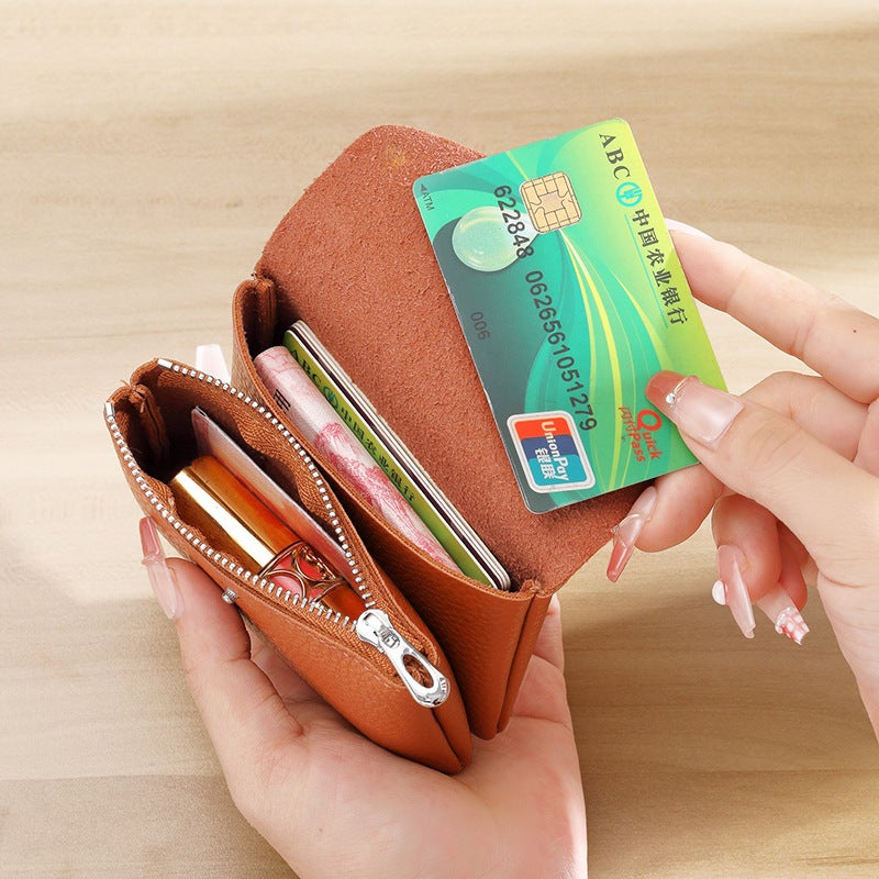 Real Soft Leather Coin Purse For Women, Compact And Exquisite Mini Loose Money Bag, New Soft Leather Large Capacity Hand Coin Purse - Image 5
