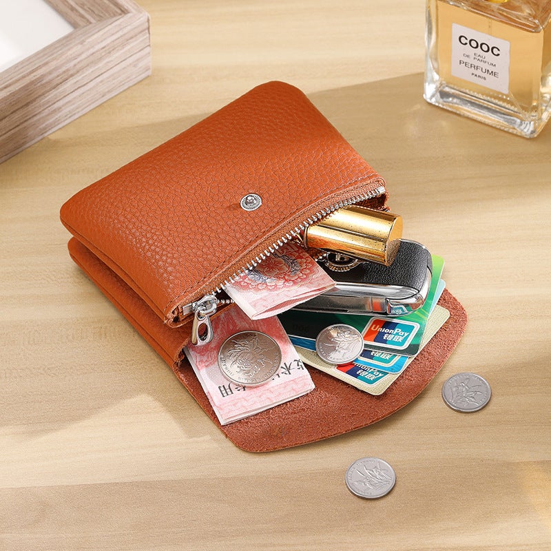Real Soft Leather Coin Purse For Women, Compact And Exquisite Mini Loose Money Bag, New Soft Leather Large Capacity Hand Coin Purse - Image 4