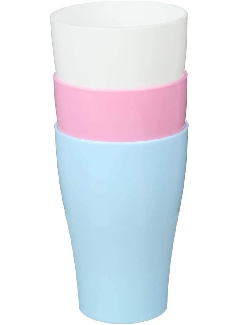 طقم أكواب بلاستيك متعدد الألوان من لمسة بلاست (3 قطع) | متينة، قابلة للتكديس وخالية من BPA | مثالية للأطفال، النزهات والاستخدام اليومي - Image 5