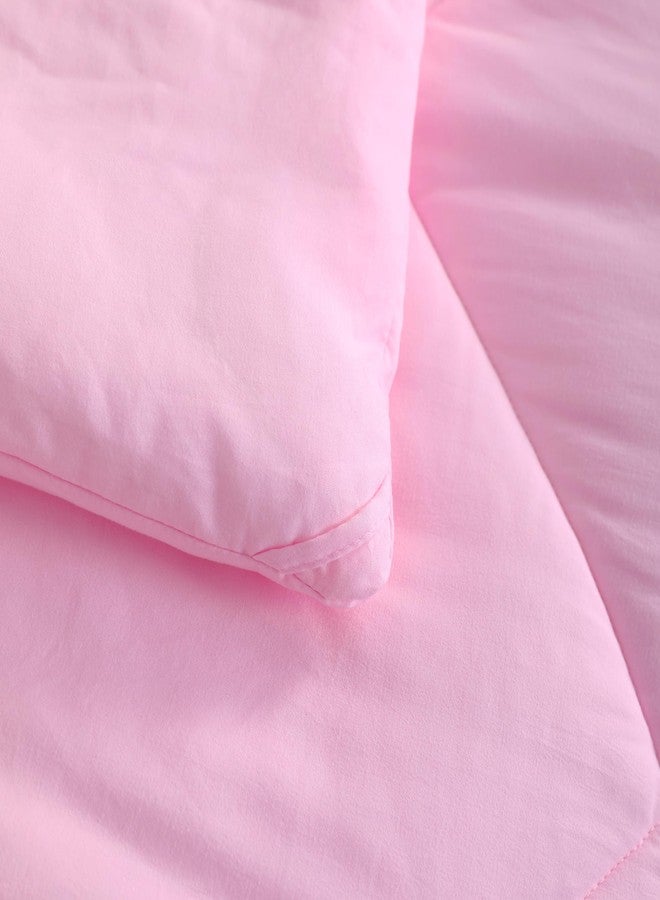 NTBAY Twin Comforter Set with Sheets, 5 Pieces Soft and Breathable Twin Bedding Set, Twin Bed in a Bag, Down Alternative Comforter Set Solid Color All Season, Kids Bedding Set, Pink - Image 5
