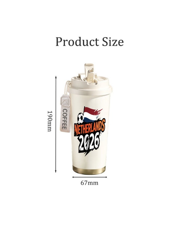 FIFA 520ml World Cup Printed Stainless Steel Insulated Water Bottle Double Wall Vacuum Thermal Flask Leakproof Cup for Hot & Cold Drinks - Image 2