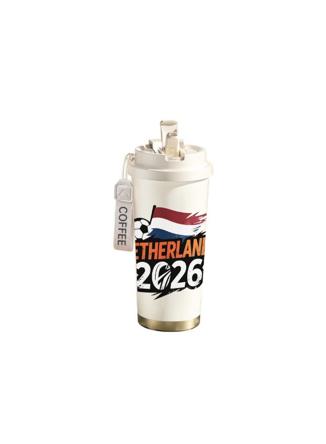 FIFA 520ml World Cup Printed Stainless Steel Insulated Water Bottle Double Wall Vacuum Thermal Flask Leakproof Cup for Hot & Cold Drinks - Image 1