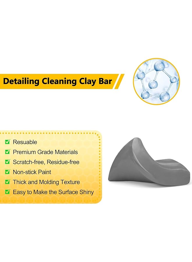 KASTWAVE Car Clay Bar, Premium Grade No Scratch Magic Clay Bar, Detailing Cleaner Kit Glass Deatil Cleaning, With Washing And Adsorption Capacity, For Auto Suv,Rv,Truck (4 Pack 400G) - Image 4