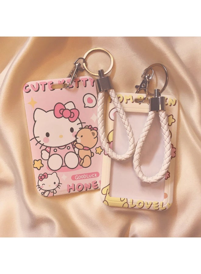 NIBEMINENT 1 - Piece Katie Pudding Dog Kpop Photo Card Holder Pendant Key Chain ID Badge Holder ID Card Holder Photo Card Protector for School ID Office ID Access Card for Women Girls - Image 3