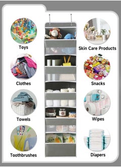 Moovant Over the Door Organizer Storage, 5-Layer Non-Woven Fabric Closed Back Hanging Bag, Foldable Diaper Storage Bag, Suitable for Pantry, Nursery, Bathroom, Bedroom, Kitchen, Gray  - Image 2