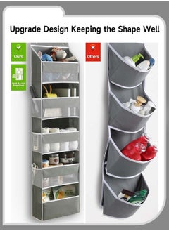 Moovant Over the Door Organizer Storage, 5-Layer Non-Woven Fabric Closed Back Hanging Bag, Foldable Diaper Storage Bag, Suitable for Pantry, Nursery, Bathroom, Bedroom, Kitchen, Gray  - Image 3