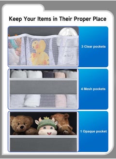 Moovant Over the Door Organizer Storage, 5-Layer Non-Woven Fabric Closed Back Hanging Bag, Foldable Diaper Storage Bag, Suitable for Pantry, Nursery, Bathroom, Bedroom, Kitchen, Gray  - Image 4