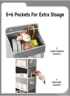 Moovant Over the Door Organizer Storage, 5-Layer Non-Woven Fabric Closed Back Hanging Bag, Foldable Diaper Storage Bag, Suitable for Pantry, Nursery, Bathroom, Bedroom, Kitchen, Gray  - Image 5