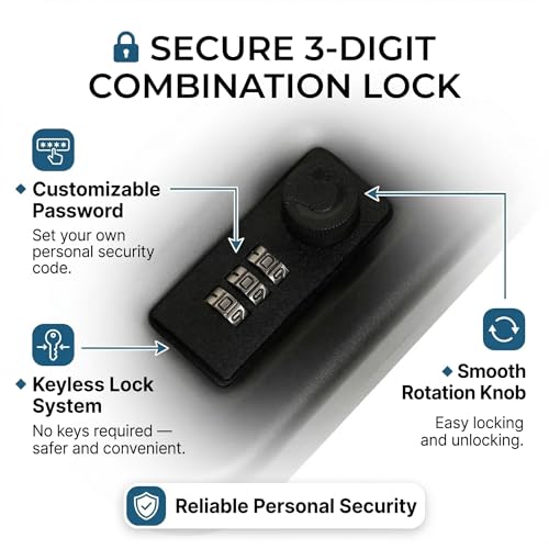 Bestow Portable Combination Lock Safe Box – Compact Security Locker for Cash, Jewellery, Pistol & Valuables | Travel, Home, Office, Car Gun Safe Box (Black) - Image 5