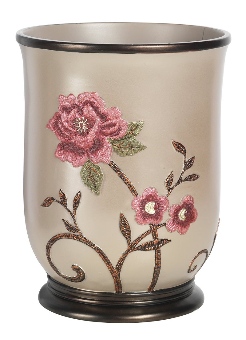 Popular Bath Popular Bath Waste Basket Larrisa Collection Rose Design