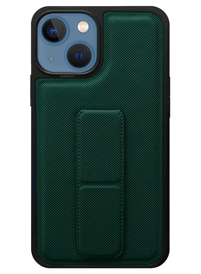 CATANES Shockproof Case with Integrated Hand Strap for iPhone 14 - Foldable Kickstand and Anti-Drop Protection for Secure Grip and Hands-Free Viewing - Green - Image 2