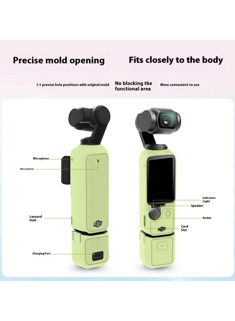 DJI Osmo Pocket 3 Silicone Case Silicone Case Protective Cover Handheld Gimbal Sports Camera Accessories（Green） - Image 2
